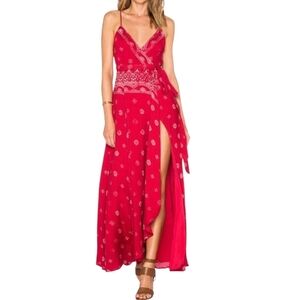 New Jetset Diaries TDJ Bandana Print Wrap Maxi Dress Size Large Western Festival